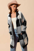 Load image into Gallery viewer, Soft Touch Faux Hairy Checkered Cardigan
