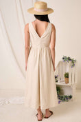 Load image into Gallery viewer, LINEN EMPIRE WAIST SLEEVELESS MIDI DRESS
