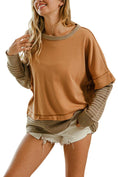 Load image into Gallery viewer, French Terry With Sweater Combo Top
