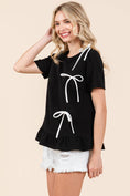 Load image into Gallery viewer, 3-Bow Short Sleeve Top
