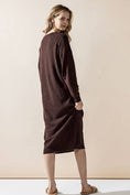 Load image into Gallery viewer, Plus Button-front Soft Sweater Kint Midi Dress
