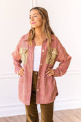 Load image into Gallery viewer, Prairie Rose Shacket with Lace Pocket
