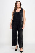 Load image into Gallery viewer, Plus Size Velvet Plisse Overall Jumpsuit
