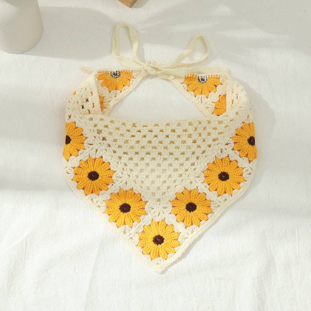 Handmade Crochet Sunflower Headband/Bandana