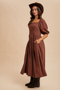 Load image into Gallery viewer, COTTON SQUARE NECK MAXI DRESS
