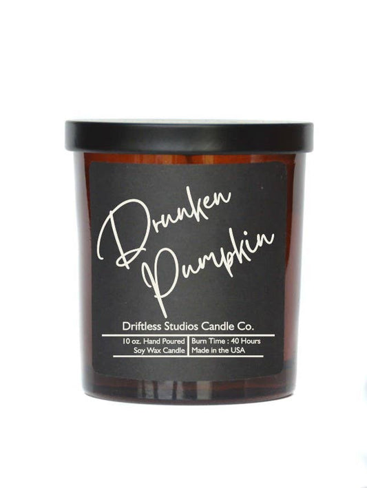 Drunken Pumpkin Scented Fall Soy Wax Candle - 10oz Jar + Lid