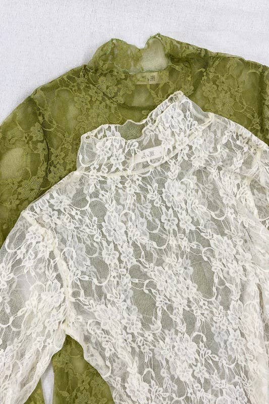 Mesh Floral print top