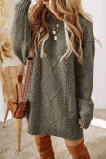 Load image into Gallery viewer, Cable Knit Drop Shoulder Loose Fit Sweater Dress
