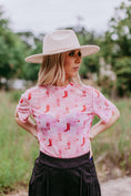 Load image into Gallery viewer, Cherry Short Sleeve Mesh Top - Pink Checkers
