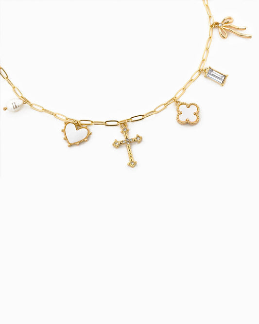 Clover Multi Gold Charm Necklace