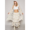 Load image into Gallery viewer, Crochet bell sleeve long open cardigan
